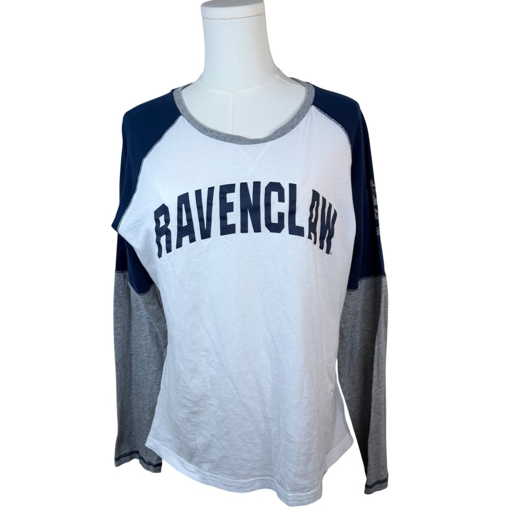 Universal Studios Harry Potter Ravenclaw Raglan Shirt XL White Navy/Grey - Picture 8 of 14